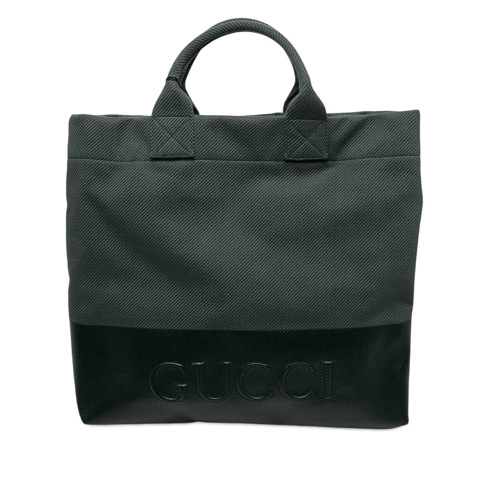 Pre-Loved Gucci Canvas Embossed Logo Tote